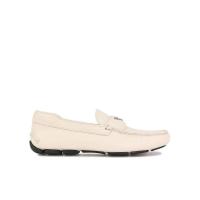 普拉达(PRADA)白色圆头休闲商务鞋舒适百搭配色徽标男士户外鞋