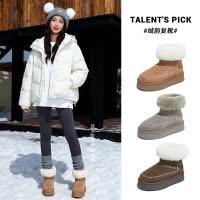 真羊毛真皮雪地靴女冬季新款加绒保暖棉靴复古短靴百搭靴子女