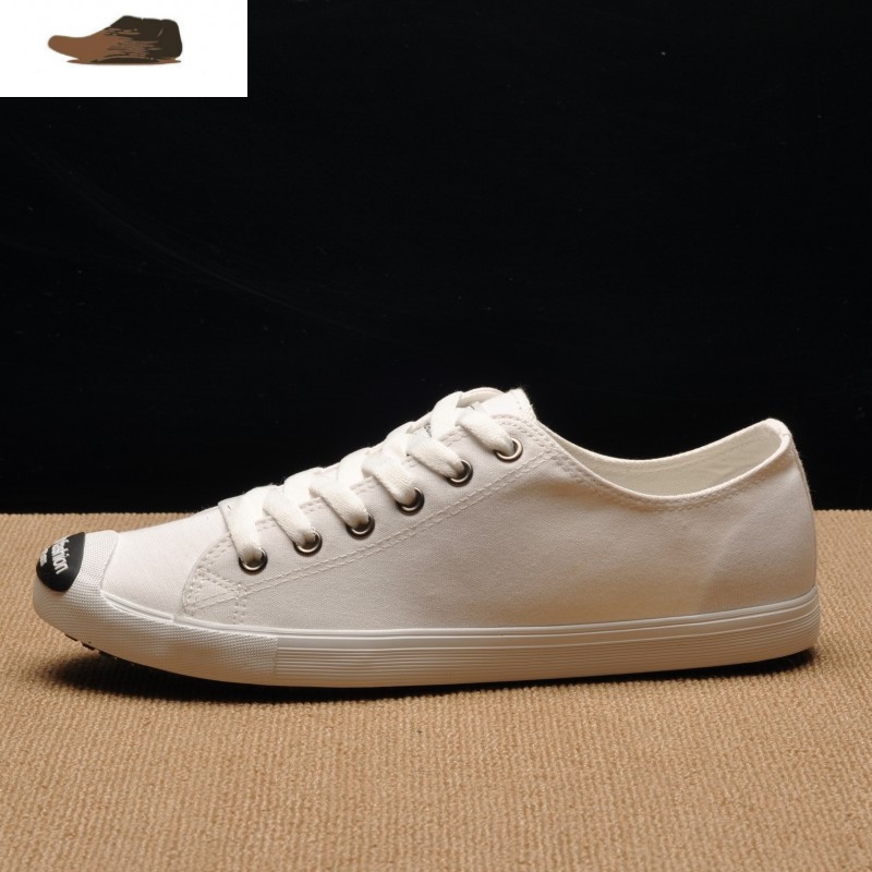 ideamini春季新款男士低帮系带帆布鞋韩版时尚鞋头休闲男鞋潮流透气