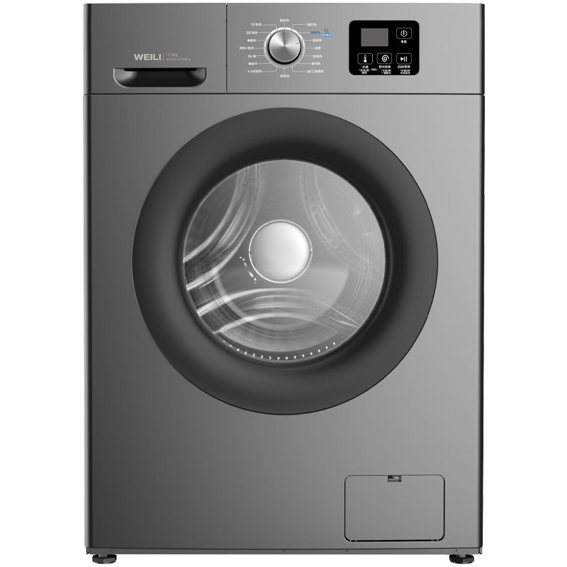 威力12公斤变频大容量全自动滚筒洗衣机带烘干洗烘一体机 15分钟快速洗 高温洗 XQG120-1216DPHX钛金灰