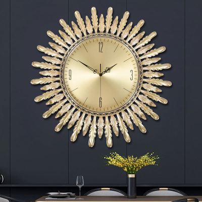 欧式客厅挂钟豪华家用时尚大号创意时钟挂墙纯铜装饰自动电波钟表