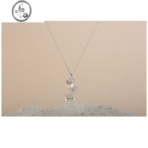 JiMi原创设计勿忘我项链花朵文艺复古气质S925银银饰品镀金锁骨链