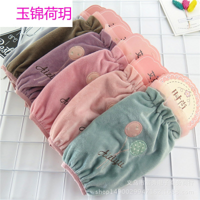 秋冬季新款女士防污袖套 韩版长款办公袖套厂直