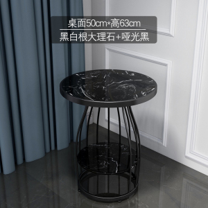 森美人沙发边几北欧大理石客厅轻奢角几小圆桌茶几现代简约铁艺阳台桌子