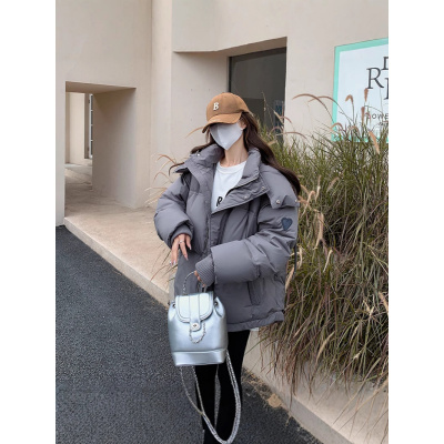 胖mm大码女装棉衣女棉服冬季宽松连帽加厚棉袄面包服外套