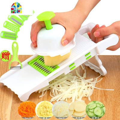 送削皮刀-多功能切菜器土豆丝切丝器家用厨房切菜刨丝擦丝FENGHOU加厚7件套ABS塑料+不锈钢