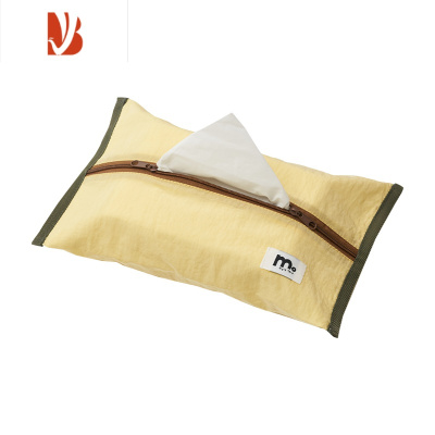 三维工匠莫语 桌面抽纸收纳袋 ins风客厅家用薄款抽纸盒春夏款餐桌纸巾盒 鹅蛋黄