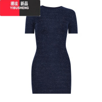 YIBUSHENG杨柳婵#黑色性感显瘦修身包臀长袖连衣裙春女弹力中长裙子新款