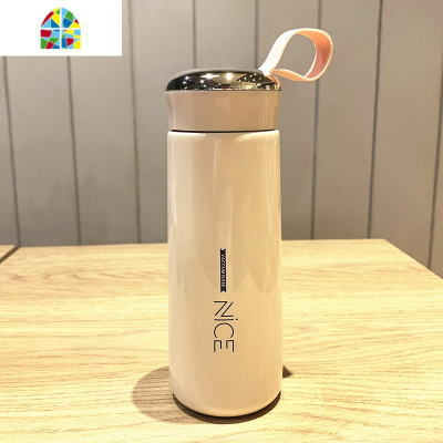 保温杯男女不锈钢学生可爱简约水杯子ins清新潮流韩版水壶 FENGHOU 白色400ml