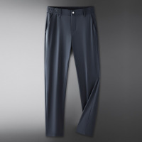 超薄显瘦休闲裤年直筒长裤男士潮流西裤冰丝宽松黑色蓝色卡其深灰