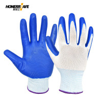 好员工 N301涤纶+丁腈15针白涤纶蓝丁腈手套12双*2