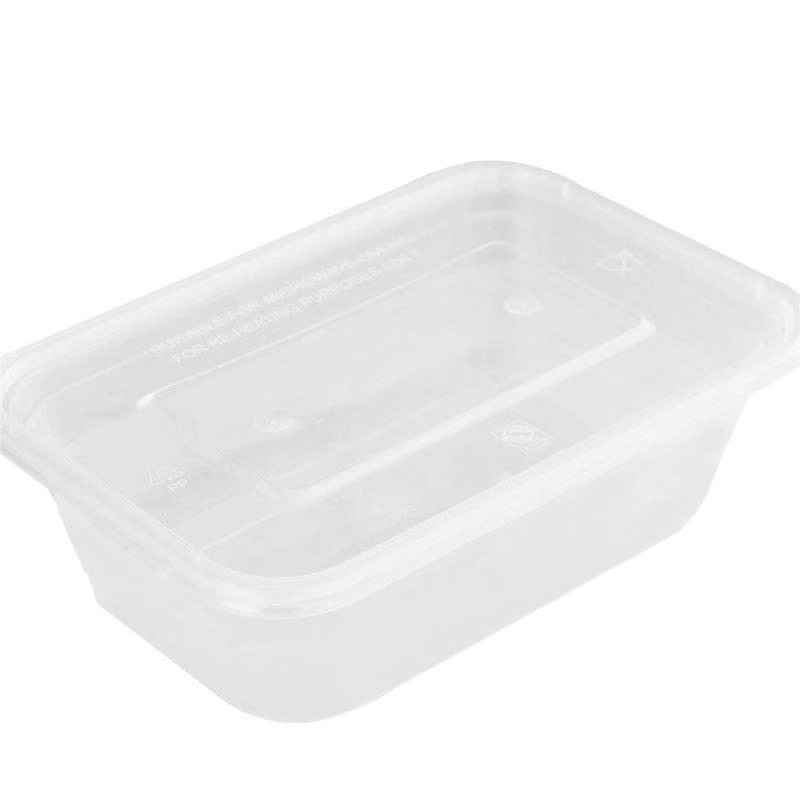 老房太太 一次性餐盒 PP长方形透明 650ml 300套整箱 打包盒 塑料饭盒 L267/箱