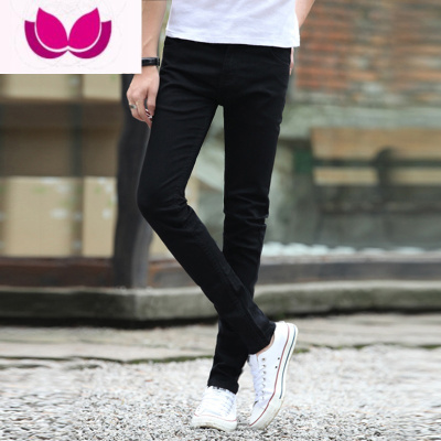七斓款高端弹力牛仔裤男款韩版修身小脚裤简约潮牌男生休闲长裤子