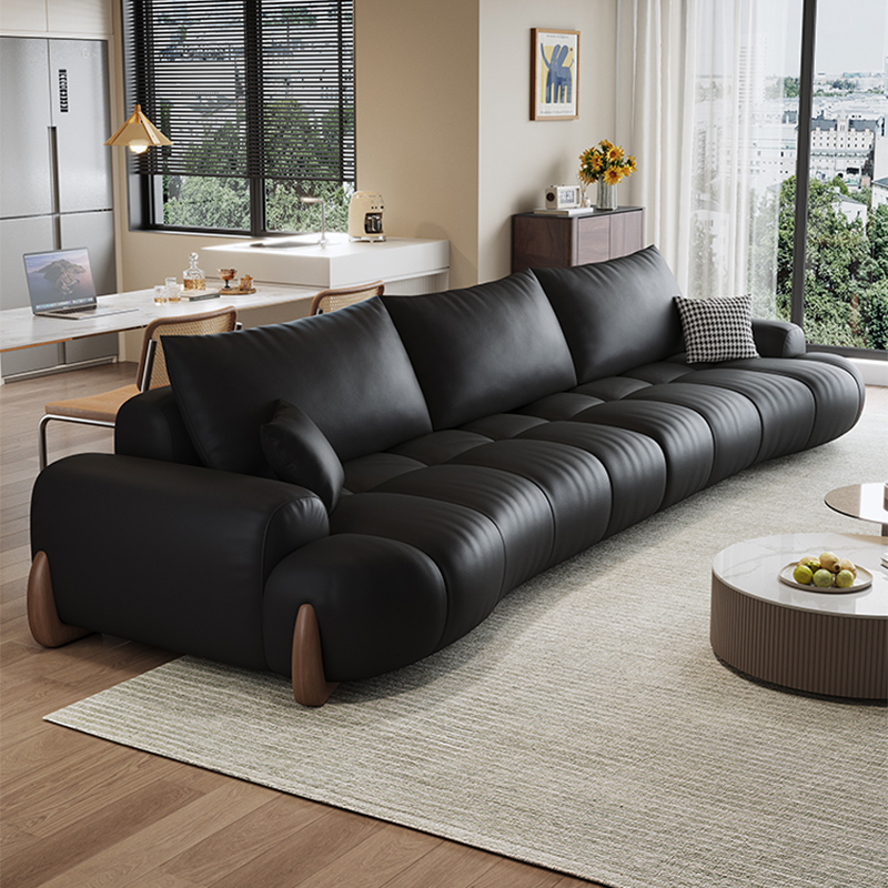 虔度北欧极简三人沙发大户型客厅布艺转角懒人沙发多功能可拆洗皮质头层牛皮沙发