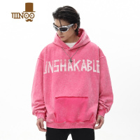 YANXU美式复古做旧水洗印花连帽卫衣男生潮牌嘻哈宽松情侣连帽衫