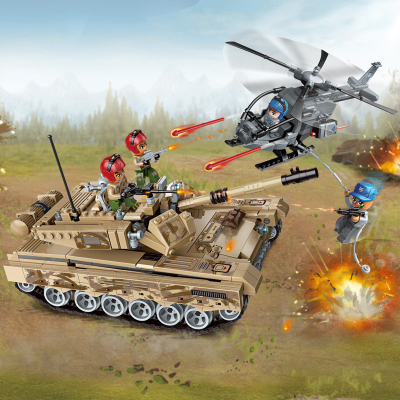 启蒙拼装积木军事战地系列海上争霸航母战舰大集合男孩6-12岁玩具空袭重甲坦克