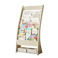 翌嘉 YJ4052902木质报刊架报纸架书报杂志置物架收纳架落地展示架