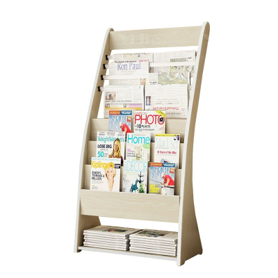 翌嘉 YJ4052902木质报刊架报纸架书报杂志置物架收纳架落地展示架
