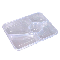 优诗提念YSTN-BXH012五格餐盒 150套/箱(计价单位:箱)透明色