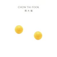 周大福小金球养耳针4mm足金黄金耳钉计价(工费160)女款EOF1554新品七夕礼物