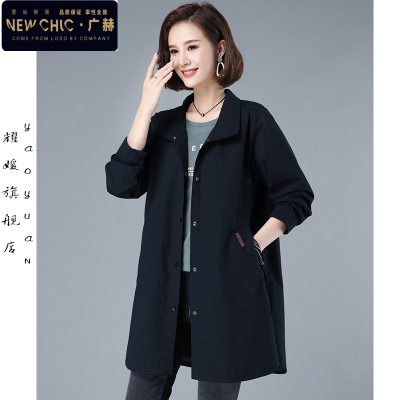 广赫春秋季妈妈装时尚洋气薄款风衣外套4050岁中老年女装2021新款上衣风衣