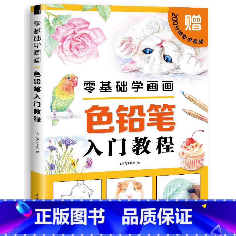 [正版]彩铅画入门教程书 飞乐鸟零基础学画画色铅笔入门教程书 绘画入门自学零基础书 儿童成人绘画教程书 色铅笔的温情手