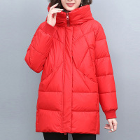 连帽棉衣女中长款2024冬装时尚新款加厚棉袄大码韩版保暖棉服外套