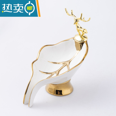 敬平香皂盒家用沥水肥皂盒卫生间高端轻奢风个性创意皂盒置物架子 荷叶款—白金色