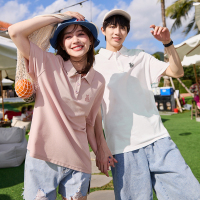 [1.5折价55元]唐狮夏季新款短袖polo衫男带有翻领宽松情侣装青少上衣女潮