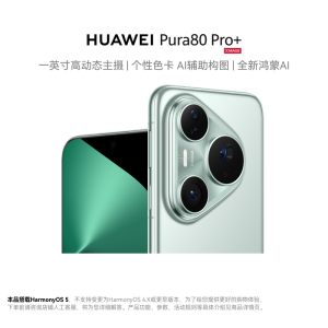 华为 Pura 80 Pro+ 16GB+512GB 釉青 一英寸高动态主摄 个性色卡 AI辅助构图 华为鸿蒙智能手机