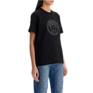 范思哲(Versace)女式T恤印花时尚百搭舒适透气经典简约休闲上衣