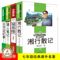 [醉染正版]七年级名著全套4册镜花缘白洋淀纪事猎人笔记湘行散记沈从文初一初中生无障碍推荐书中学生读物书籍经典世界名著小说