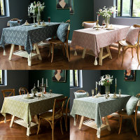 幸福派 轻奢桌布北欧美式餐桌布长条茶几桌布布艺现代简约欧式提花