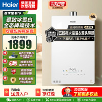 海尔(Haier)燃气热水器天然气家用无级变频水伺服恒温五段微火七重净水健康洗智能KE5 16升[下置风机+轻音低噪]