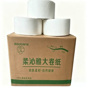 柔沁雅RQY-600 125*91mm 四层 珍宝大盘纸 无香型 600克/卷 12卷/箱(单位:箱)白色