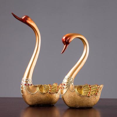 美帮汇天鹅摆件欧式家居家装饰品客厅新婚结婚酒柜创意电视柜