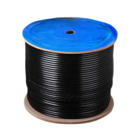 创德网线 监控 宽带连接线工程网线 无氧铜 支持POE供电 可裁剪 室外防水超五类线50850-FS300米,双护