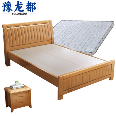 豫龙都床+床垫+床头柜1.5m套