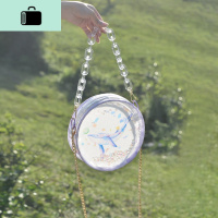 原创小鲸鱼亚克力链条包女斜挎包包夏季小清新果冻包女透明小圆包NEW LAKE 紫罗兰鲸梦