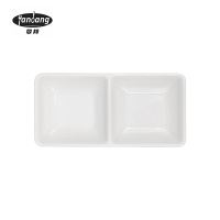 晏邦 密胺餐具 两格碟 6寸 149*72*25mm 1个