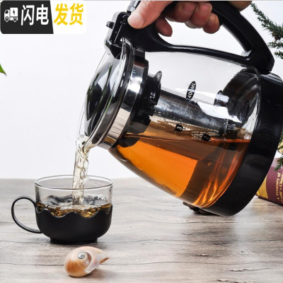 三维工匠飘逸杯全过滤耐热玻璃泡茶杯办公室可拆洗内胆茶具茶杯水杯壶套装 一壶六杯1800套装