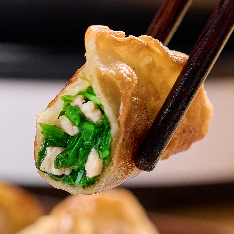 安井速冻荠菜蒸煎饺2斤装锅贴蒸饺鲜美解冻即食方便快捷