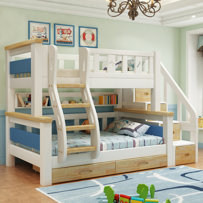 百冠环球 实木上下床双层儿童床多功能组合高低床小户型可拆分上下铺男孩女孩公主成人双人床 纠