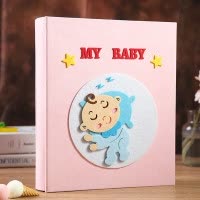 三维工匠相册本纪念册大容量相册插页式5寸6寸7过塑照片竖版创意家庭影集 粉色猪宝宝 [34567810混合装630容量]