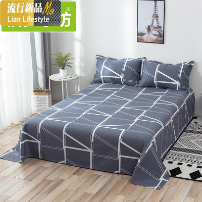枕套 老粗布床单单件加厚棉双人床单三件套1.8m床被单 三维工匠