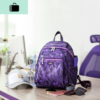 紫魅新款牛津布双肩包女背包迷彩女包帆布尼龙包学院风书包旅行包NEWLAKE