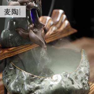 美帮汇创禅意喷泉流水器加湿器家居客厅电视柜装饰盆景轮工艺品