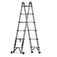 瑾如云海 梯子 伸缩梯 不锈钢伸缩梯2.5+2.5m 把