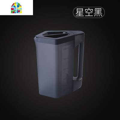 韩式加厚耐热冷水壶塑料凉水壶果汁壶家用大容量可高温茶水壶冷饮 FENGHOU 星空黑[1壶+3创意口杯]