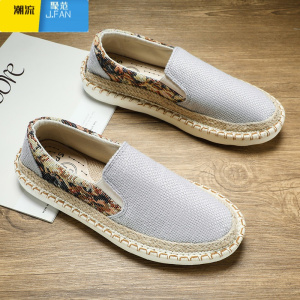 聚范老北京布鞋男款秋季男鞋透气软底千层底一脚蹬休闲运动轻便懒汉鞋